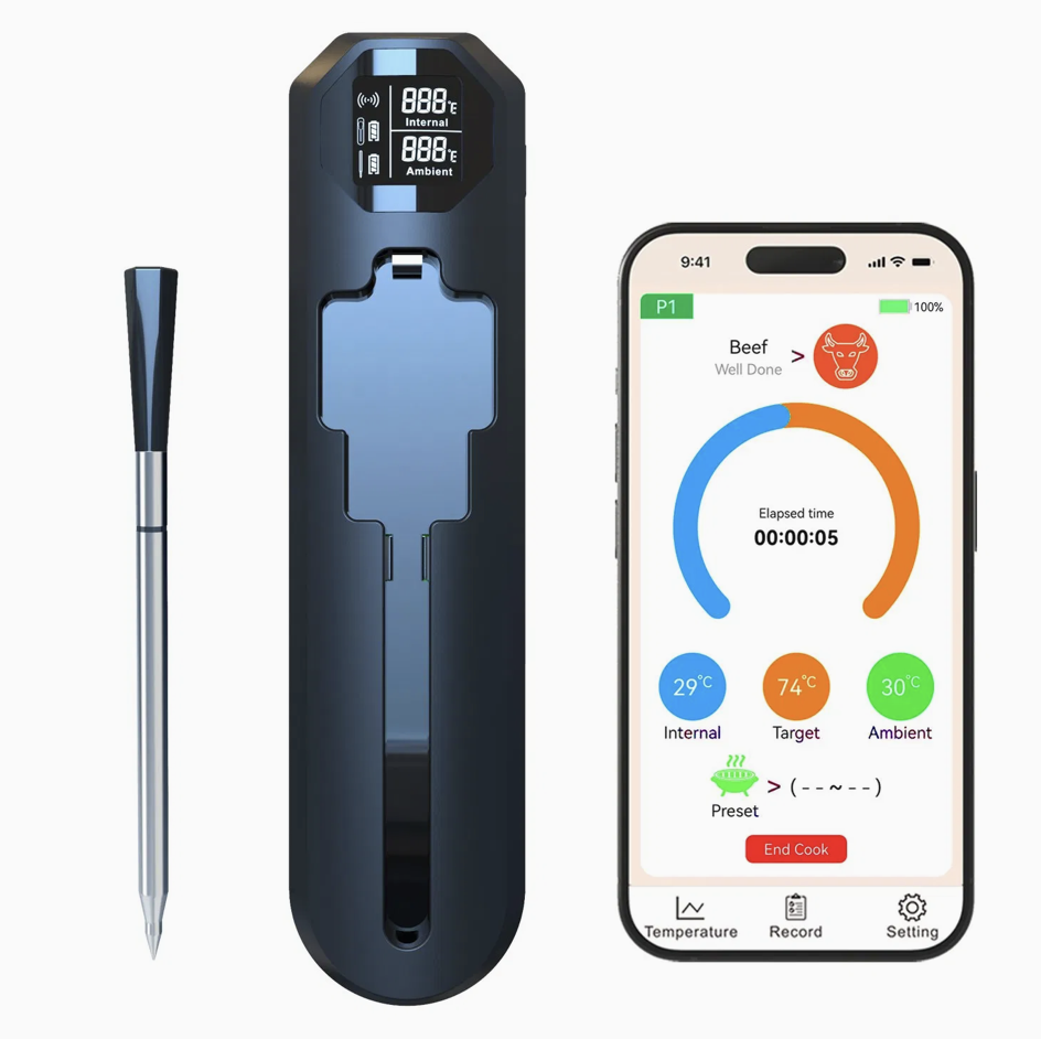 Wireless Digital Meat Thermometer with Dual Sensors